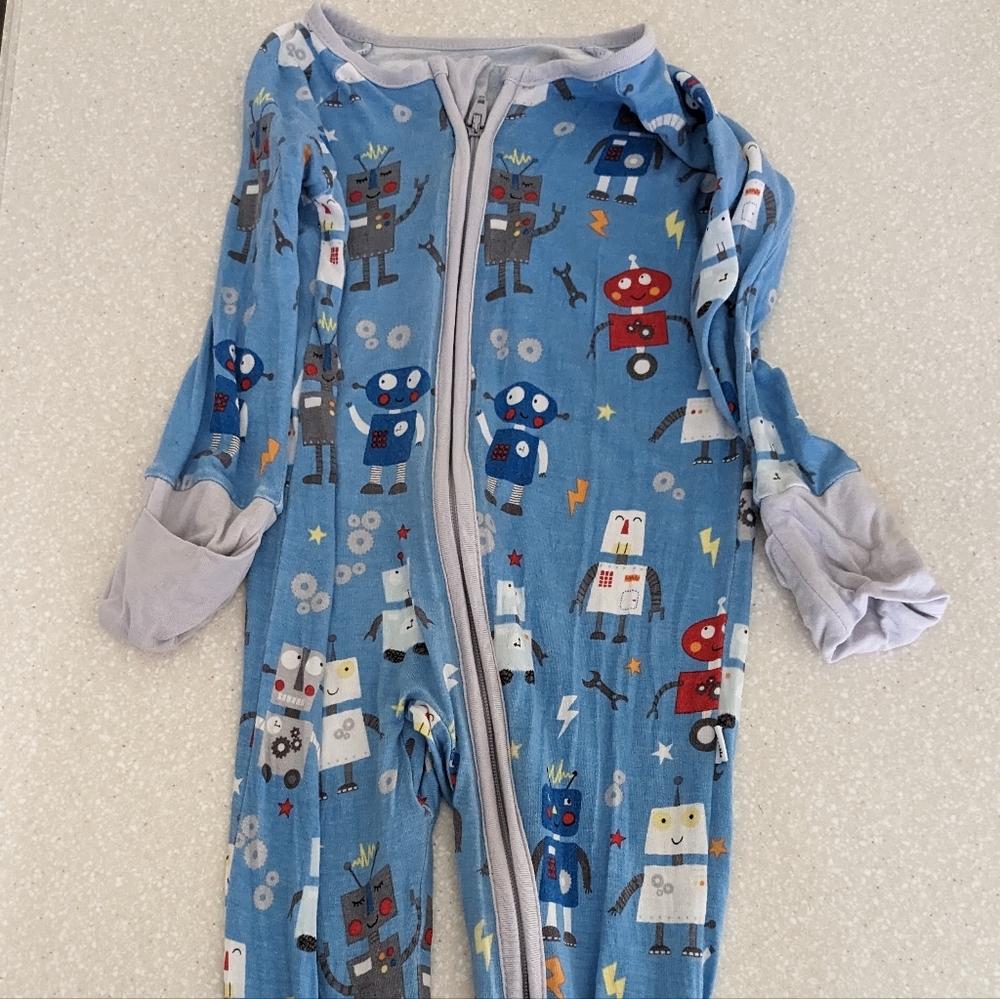 Little Sleepies 3-6 month robot zippy